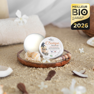 Déodorant l'Exotique avec le logo Meilleur Produit Bio 2026